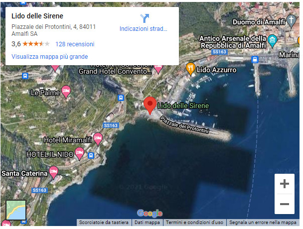 mappa della spiaggia le sirene